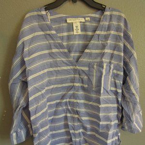 Women's H&M Striped Boho Button Down Blouse Top